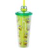 Silver Buffalo Sanrio Hello Kitty and Friends Keroppi Plastic Cold Cup with Lid and Straw Topper, 24 Ounces