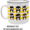 Silver Buffalo Sanrio Hello Kitty and Friends Kuromi Cherries and Black Hearts Ceramic Camper Mug, 20 Ounces(Badtz-Maru)