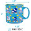 Silver Buffalo Sanrio Hello Kitty and Friends Kuromi Cherries and Black Hearts Ceramic Camper Mug, 20 Ounces(Hello Kitty and Friends Characters and Names)