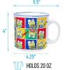 Silver Buffalo Sanrio Hello Kitty and Friends Kuromi Cherries and Black Hearts Ceramic Camper Mug, 20 Ounces(Keroppi Grid)