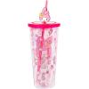 Silver Buffalo Sanrio My Melody Pink Strawberry Pattern Plastic Cold Cup with Lid and Topper Straw 24 Ounces