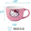 Silver Buffalo Sanrio’s Hello Kitty Face and Polka Dots Ceramic Soup Mug, 24-Ounces