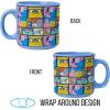 Silver Buffalo SpongeBob SquarePants Character Grid Featuring Patrick, Squidward, Sandy, Mr. Krabs, Pearl, Plankton, and Gary Ceramic Camper Mug, 20 Ounces