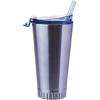 Silver Buffalo Stainless Steel Double Walled Travel Tumbler, 20 Ounces, Blue Silver