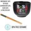 Silver Buffalo Star Wars Boba Fett Ceramic Ramen Noodle Rice Bowl with Chopsticks, Microwave Safe, 20 Ounces(Star Wars Boba Fett)