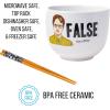 Silver Buffalo Star Wars Boba Fett Ceramic Ramen Noodle Rice Bowl with Chopsticks, Microwave Safe, 20 Ounces(The Office Dwight Doodle)