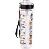 Silver Buffalo Star Wars Cartoon Characters Plastic Water Bottle with Locking Lid and Strap, 33 Ounces