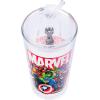 Silver Buffalo Star Wars Featuring Luke Skywalker, Princess Leia, Hans Solo, Chewbacca, Darth Vader, Stormtrooper, Boba Fett, and Death Star Pint Glass with Lid and Glass Straw, 16 Ounces(Avengers)