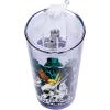 Silver Buffalo Star Wars Featuring Luke Skywalker, Princess Leia, Hans Solo, Chewbacca, Darth Vader, Stormtrooper, Boba Fett, and Death Star Pint Glass with Lid and Glass Straw, 16 Ounces(Star Wars)