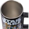Silver Buffalo Star Wars Featuring Luke Skywalker, Princess Leia, Hans Solo, Chewbacca, Yoda, R2-D2, and C-3PO Double Wall Stainless Steel Travel Mug With Handle, 15 Ounces
