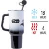 Silver Buffalo Star Wars Hip Street Dark Side Vader Stainless Steel Tumbler with Straw Cover Cap, Lid, Straw and Handle – 40 oz