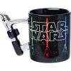 Silver Buffalo Star Wars Logo with Lightsaber 20oz Shaped Handle Ceramic Mug