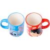 Silver Buffalo Star Wars Mandalorian and the Child 2 Pack Ceramic 3D Sculpted Mug Couple Set, 20 Ounces(Lilo and Stitch Kiss)