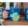 Silver Buffalo Star Wars Mandalorian and the Child 2 Pack Ceramic 3D Sculpted Mug Couple Set, 20 Ounces(Star Wars Mandalorian and Baby Yoda)