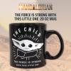 Silver Buffalo Star Wars The Coffee is Strong In This One Ceramic Camper-Style Coffee Mug, 20-Ounces(The Force is Strong)