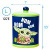 Silver Buffalo Star Wars The Mandalorian Baby Yoda Grogu Nom Nom The Child Eating Frog Eggs Ceramic Cookie Snack Jar (Large)