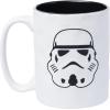 Silver Buffalo Star Wars Trooper Simple Mask Empire Logo Wax Resist 17.5oz Ceramic Pottery Mug(White & Black)