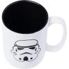 Silver Buffalo Star Wars Trooper Simple Mask Empire Logo Wax Resist 17.5oz Ceramic Pottery Mug(White & Black)