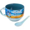 Silver Buffalo Stitch and Scrump Ohana Means Family Boxed Ceramic Soup Mug Spoon Set, 24 Ounces