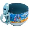 Silver Buffalo Stitch and Scrump Ohana Means Family Boxed Ceramic Soup Mug Spoon Set, 24 Ounces