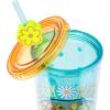 Silver Buffalo Strawberry Shortcake Vintage Rainbow Plastic Cold Cup with Lid and Straw Topper Featuring Blueberry Muffin and Apple Dumplin’, 24 Ounces(Blue/Multi)