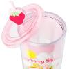 Silver Buffalo Strawberry Shortcake Vintage Rainbow Plastic Cold Cup with Lid and Straw Topper Featuring Blueberry Muffin and Apple Dumplin’, 24 Ounces(Pink/Multi)