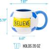 Silver Buffalo Ted Lasso Believe Soccer Ball Ceramic 3D Sculpted Mug, 20 Ounces