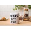 Silver Buffalo The Office Title Sign Ceramic Mug, 20 Ounce(World’s Best Boss)