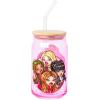 Silver Buffalo Wednesday Addams Family “On Wednesdays We Wear Black” Glass Jar Tumbler with Bamboo Lid and Glass Straw, 16 Ounces(Bratz (2 Pack))