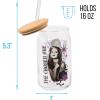 Silver Buffalo Wednesday Addams Family “On Wednesdays We Wear Black” Glass Jar Tumbler with Bamboo Lid and Glass Straw, 16 Ounces(Buffy The Chosen One)