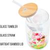 Silver Buffalo Wednesday Addams Family “On Wednesdays We Wear Black” Glass Jar Tumbler with Bamboo Lid and Glass Straw, 16 Ounces(Care Bears and Strawberry Shortcake)