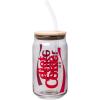 Silver Buffalo Wednesday Addams Family “On Wednesdays We Wear Black” Glass Jar Tumbler with Bamboo Lid and Glass Straw, 16 Ounces(Diet Coke)