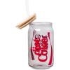 Silver Buffalo Wednesday Addams Family “On Wednesdays We Wear Black” Glass Jar Tumbler with Bamboo Lid and Glass Straw, 16 Ounces(Diet Coke)