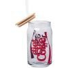 Silver Buffalo Wednesday Addams Family “On Wednesdays We Wear Black” Glass Jar Tumbler with Bamboo Lid and Glass Straw, 16 Ounces(Diet Coke Glitter)