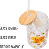 Silver Buffalo Wednesday Addams Family “On Wednesdays We Wear Black” Glass Jar Tumbler with Bamboo Lid and Glass Straw, 16 Ounces(Gilmore Girls)