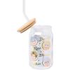 Silver Buffalo Wednesday Addams Family “On Wednesdays We Wear Black” Glass Jar Tumbler with Bamboo Lid and Glass Straw, 16 Ounces(Golden Girls Iridescent)