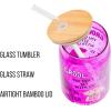 Silver Buffalo Wednesday Addams Family “On Wednesdays We Wear Black” Glass Jar Tumbler with Bamboo Lid and Glass Straw, 16 Ounces(Mean Girls Iconic Quotes)