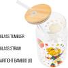 Silver Buffalo Wednesday Addams Family “On Wednesdays We Wear Black” Glass Jar Tumbler with Bamboo Lid and Glass Straw, 16 Ounces(Rainbow Brite)