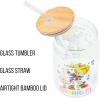 Silver Buffalo Wednesday Addams Family “On Wednesdays We Wear Black” Glass Jar Tumbler with Bamboo Lid and Glass Straw, 16 Ounces(Rainbow Brite Featuring Twink)