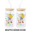 Silver Buffalo Wednesday Addams Family “On Wednesdays We Wear Black” Glass Jar Tumbler with Bamboo Lid and Glass Straw, 16 Ounces(Rainbow Brite Featuring Twink)