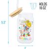 Silver Buffalo Wednesday Addams Family “On Wednesdays We Wear Black” Glass Jar Tumbler with Bamboo Lid and Glass Straw, 16 Ounces(Rainbow Brite Featuring Twink)