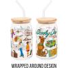 Silver Buffalo Wednesday Addams Family “On Wednesdays We Wear Black” Glass Jar Tumbler with Bamboo Lid and Glass Straw, 16 Ounces(Scooby Doo Crystal Cove)