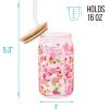 Silver Buffalo Wednesday Addams Family “On Wednesdays We Wear Black” Glass Jar Tumbler with Bamboo Lid and Glass Straw, 16 Ounces(Strawberry Shortcake Cupcakes and Jam)