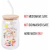 Silver Buffalo Wednesday Addams Family “On Wednesdays We Wear Black” Glass Jar Tumbler with Bamboo Lid and Glass Straw, 16 Ounces(Strawberry Shortcake Sliding Rainbow)