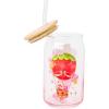 Silver Buffalo Wednesday Addams Family “On Wednesdays We Wear Black” Glass Jar Tumbler with Bamboo Lid and Glass Straw, 16 Ounces(Strawberry Shortcake and Cheer Bear)
