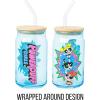Silver Buffalo Wednesday Addams Family “On Wednesdays We Wear Black” Glass Jar Tumbler with Bamboo Lid and Glass Straw, 16 Ounces(The Powerpuff Girls)