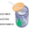 Silver Buffalo Wednesday Addams Family “On Wednesdays We Wear Black” Glass Jar Tumbler with Bamboo Lid and Glass Straw, 16 Ounces(Wicked Elphaba)