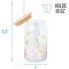 Silver Buffalo Wednesday Addams Family “On Wednesdays We Wear Black” Glass Jar Tumbler with Bamboo Lid and Glass Straw, 16 Ounces(Wicked Glinda)