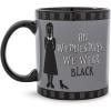 Silver Buffalo Wednesday Addams Give Me a Hand Ceramic Camper Mug, 20 Ounces(We Wear Black)