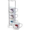Silver Buffalo Winnie the Pooh 100 Acre Wood Destination 4-Pack Ceramic Mug Stack, 10-Ounces(Kitty Multi Faces)